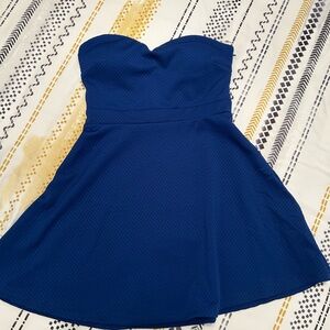 Elegant Blue Strapless Dress